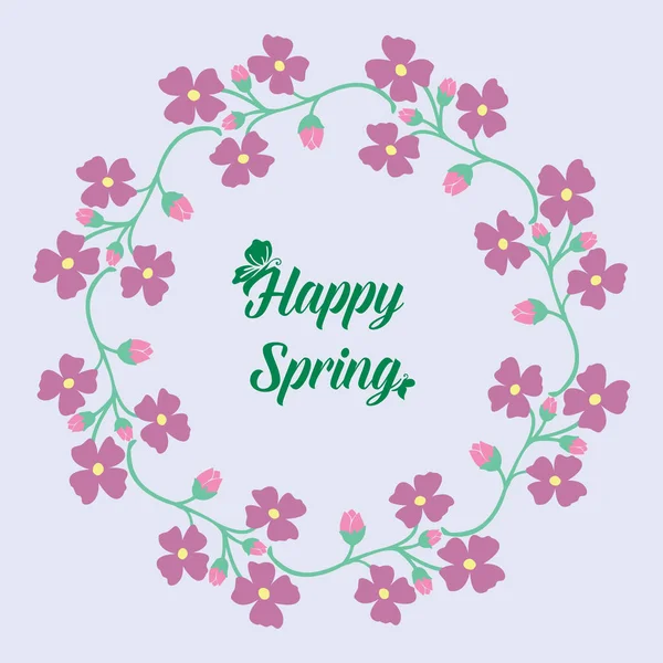 The beauty of pink wreath frame, for happy spring invitation card template design. Vector — 스톡 벡터