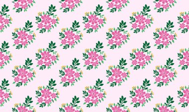 Elegant floral pattern design background for spring, with leaf and flower cute decor.