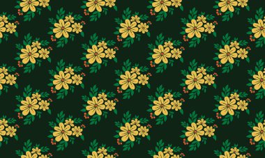 Beautiful template for spring, with elegant leaf and flower pattern background.