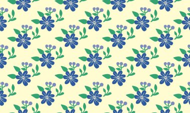 Simple wallpaper for spring, with seamless leaf and flower pattern background design.
