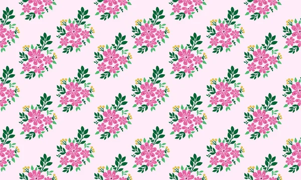 Elegant floral pattern design background for spring, with leaf and flower cute decor. — 图库矢量图片