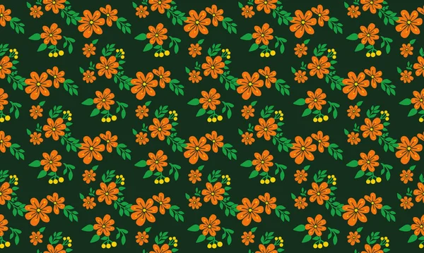 Fond motif fleur moderne pour le printemps, avec des feuilles et des fleurs décoratives . — Image vectorielle