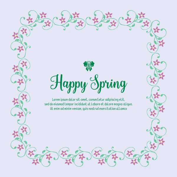 Романтичний весняний дизайн вітальних листівок, з унікальним листом і рожевою рамкою. Векторні — стоковий вектор