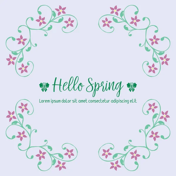 Fondo de pantalla para el diseño de la tarjeta de felicitación de primavera feliz, con hermoso concepto de hoja y marco floral. Vector — Vector de stock