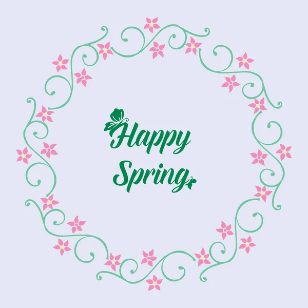 Mooi frame met elegante blad en bloem decoratie, voor een gelukkig voorjaar poster ontwerp. Vector — Stockvector