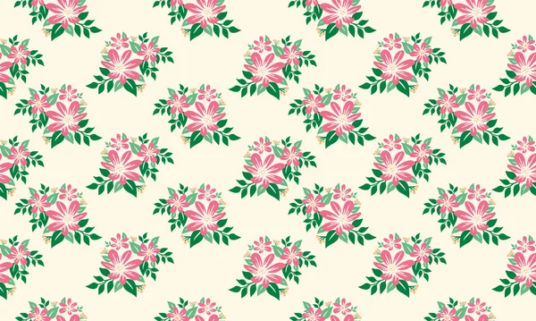 Estilo elegante de fondo de patrón floral de primavera, con hermosa decoración de hojas y flores . — Vector de stock