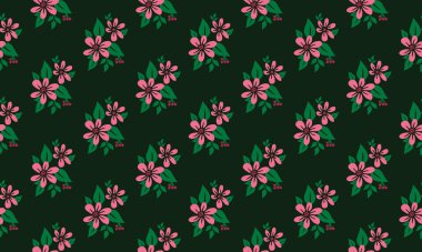 Yaprak ve çiçek desenli güzel bahar çiçeği sanatı..