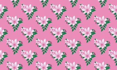 Zarif yaprak ve çiçek tasarımlı eşsiz bahar çiçeği desenli arkaplan.