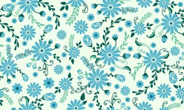 Zarif bahar çiçekli arka plan, yaprak ve çiçek dekoru.