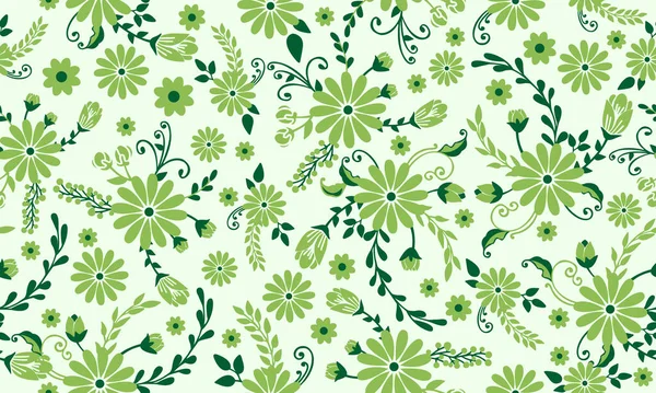 Élégant fond floral printanier, avec décor de feuilles et de fleurs . — Image vectorielle