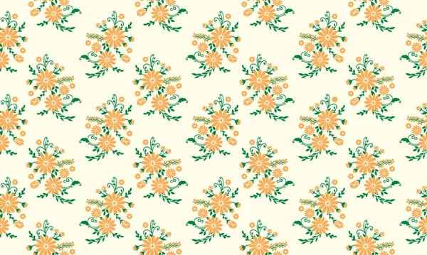 Forma moderna primavera padrão floral fundo, com folha sem costura e design de flores . — Vetor de Stock