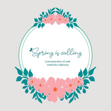 Bahar aylarında tebrik kartı tasarımı için güzel bir yaprak ve çiçek deseni. Vektör
