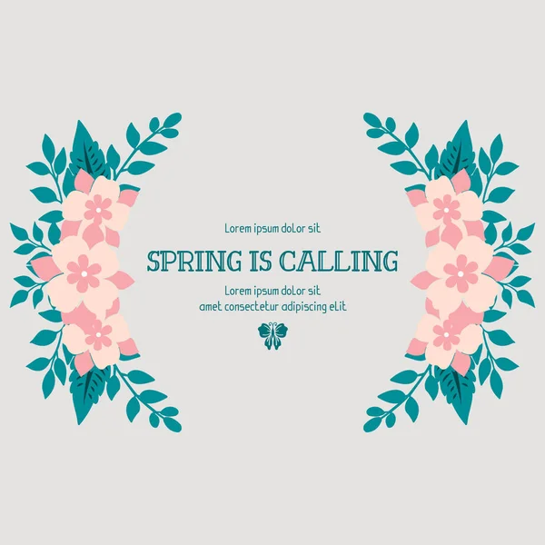 Beautiful crowd of leaf and floral frame, for vintage spring calling poster design. Vector — Stock Vector
