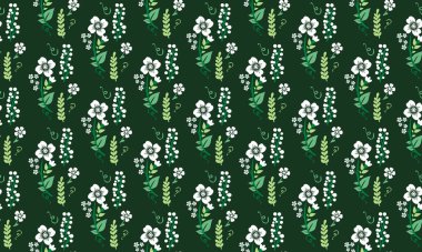 Bahar çiçeği desenli zarif bir şablon. Eşsiz bir yaprak ve çiçek dekoru var..