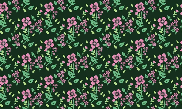 Beau fond de motif floral printanier, avec feuille et motif floral . — Image vectorielle