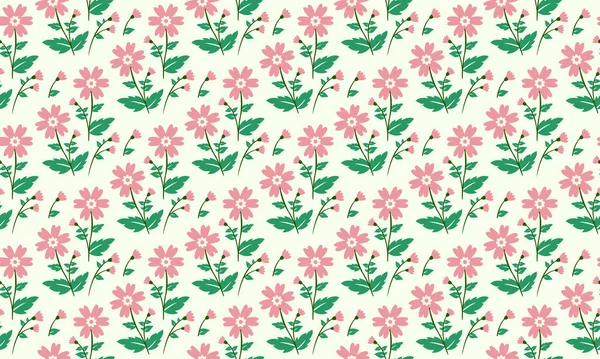Fondo de patrón floral para primavera, con diseño de estilo único de hoja y flor . — Vector de stock