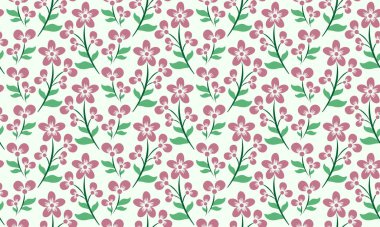 Bahar çiçeği desenli, yaprak ve çiçek desenli eşsiz bir şablon. Koleksiyon