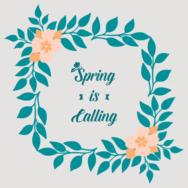 エレガントな春の招待状カードのコンセプトのためのシームレスな葉と花のフレームの群衆。ベクトル — ストックベクタ
