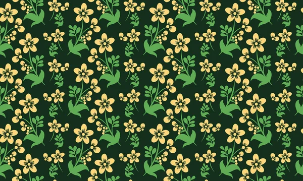 Fondo de patrón floral de primavera, con hoja única y diseño floral . — Archivo Imágenes Vectoriales