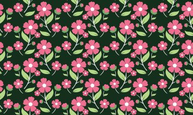 Baharın zarif posteri, yaprak ve çiçek desenli arka plan.