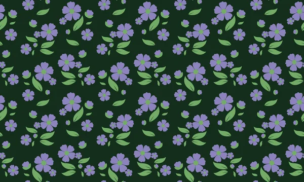 Simple fond de motif floral de printemps, avec feuille et design floral élégant . — Image vectorielle