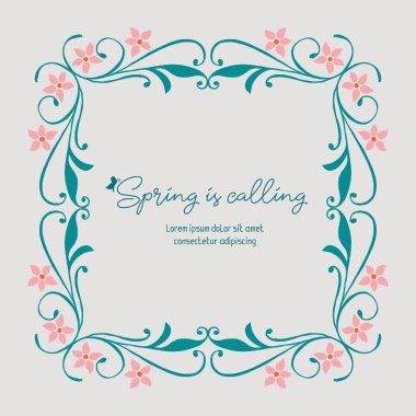 Güzel bir yaprak deseni ve çiçek deseni, romantik bahar çağrıları poster tasarımı için. Vektör