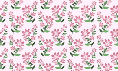 Yaprak ve çiçek desenli modern bahar çiçek desenli arka plan.