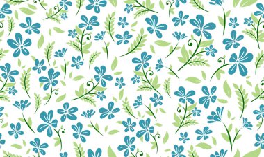 Kusursuz bahar çiçeği desenli arka plan biçimi, zarif yaprak ve çiçek tasarımı.