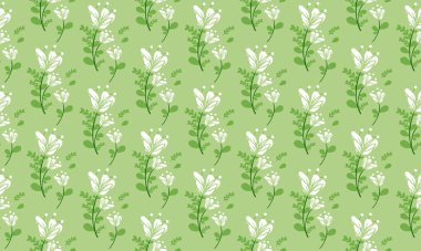 Yaprak ve çiçek desenli bahar çiçekli duvar kağıdı dekorasyonunun güzelliği..