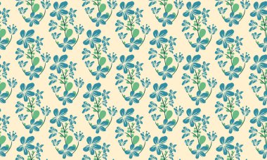 Dikensiz yaprak ve çiçek konseptiyle tatlı bahar çiçek desenli arka plan..