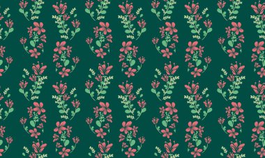 Dikensiz yaprak ve çiçek konseptiyle tatlı bahar çiçek desenli arka plan..