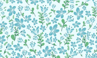 Yaprak ve çiçek desenli bahar çiçeklerinin güzel motifi.