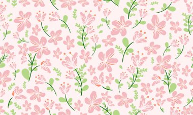 Yaprak ve çiçek desenli eşsiz bahar çiçeği pankartı tasarımı.