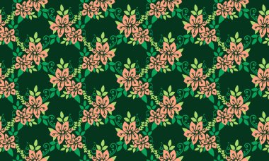 İlkbahar için çiçek desenli arka plan, yaprak ve çiçeklerin basit çizimiyle.