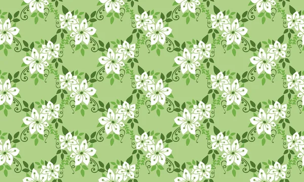 Fond motif floral pour le printemps, avec dessin simple de la feuille et floral . — Image vectorielle