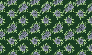 İlkbahar için yaprak ve çiçek desenli eşsiz bir çiçek deseni..