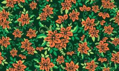 Bahar için güzel çiçek desenli arkaplan, yaprak ve çiçek desenli.