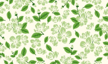 Yaprak ve çiçek desenli çiçek desenli arka plan..