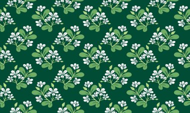 Yaprak ve çiçek desenli antik bahar çiçekleri. Koleksiyon