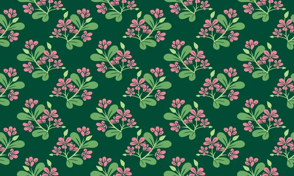 アンティーク春の花のパターンの背景 葉と花のデザイン コレクション — ストックベクタ
