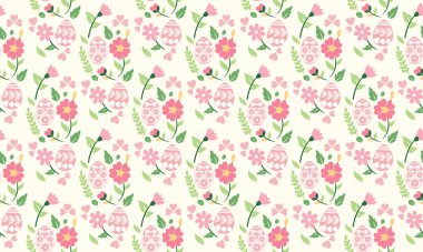 Modern yaprak ve çiçek desenli zarif bir Paskalya yumurtası. Koleksiyon