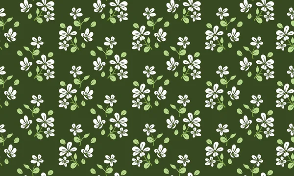 Simple Fond Motif Floral Printemps Avec Dessin Floral Feuille Collecte — Image vectorielle