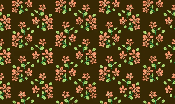 Απλή Άνοιξη Floral Μοτίβο Φόντο Φύλλα Και Floral Σχέδιο Συλλογή — Διανυσματικό Αρχείο
