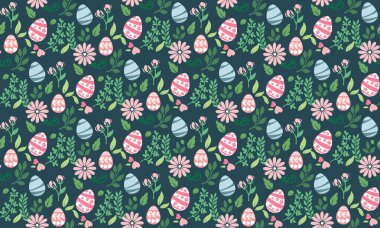 Modern yaprak ve çiçek desenli zarif bir Paskalya yumurtası. Koleksiyon