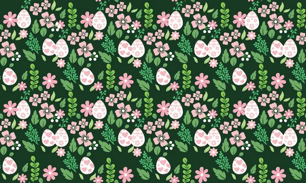 Wallpaper Voor Pasen Patroon Achtergrond Ontwerp Met Unieke Blad Bloemen — Stockvector