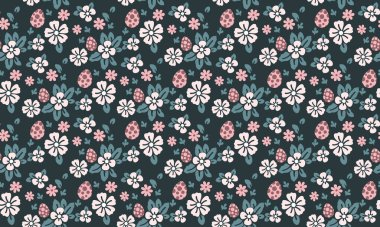 Zarif Paskalya yumurtası desenli, süslü yapraklı ve çiçek desenli. Koleksiyon