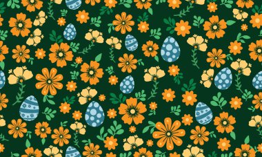 Modern Paskalya yumurtası desenli, yapraklı ve çiçekli. Koleksiyon