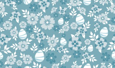 Paskalya için zarif bir şablon, yumurta ve çiçek desenli klasik bir tasarım. Koleksiyon