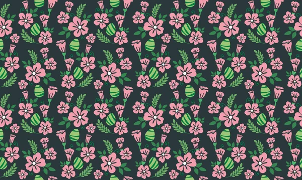 Eleganter Hintergrund Mit Rosenblütenmuster Ostern Mit Und Blumenmuster Sammlung — Stockvektor