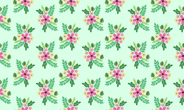 シームレスな葉と花のパターンの背景デザインとイースターのためのシンプルな壁紙 コレクション — ストックベクタ